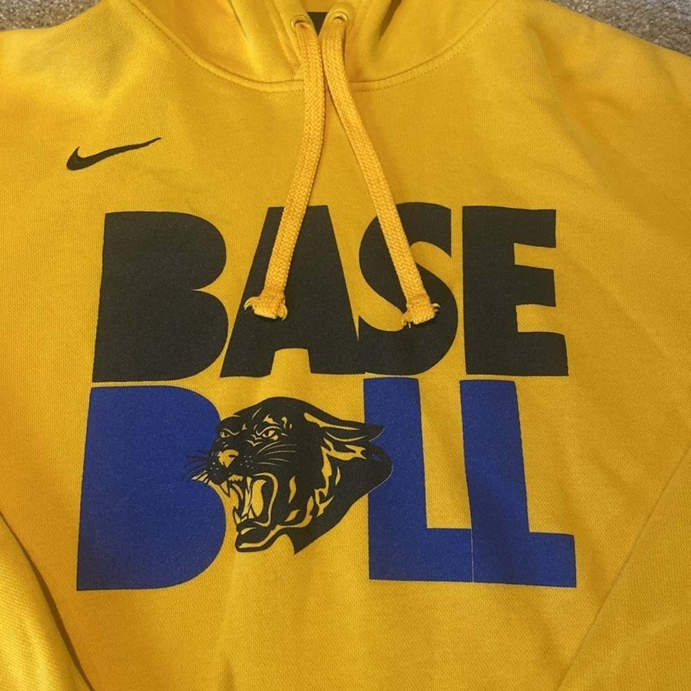Nike ‘Base Ball’ L/S Hoodie Mustard Yellow Size XL *Small Flaw